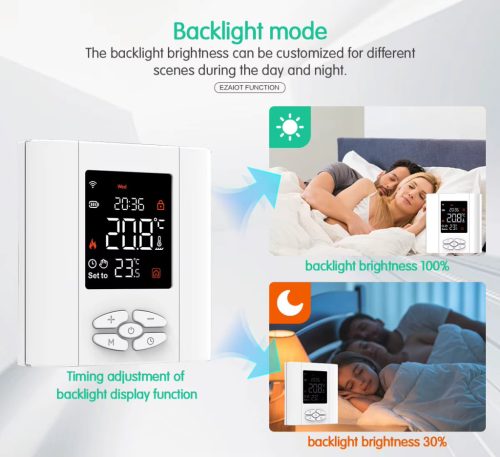 BeOk okos, vezetékes, elemes szobatermosztát T5W